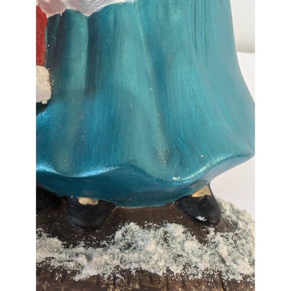 Vintage Hand Painted Ceramic Mold Singing Santa & Mrs. Claus Shelf Sitter Decor - Picture 14 of 14